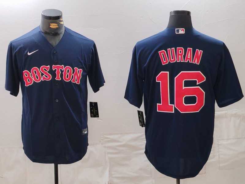 Men%27s Boston Red Sox #16 Jarren Duran Navy Cool Base Stitched Jersey